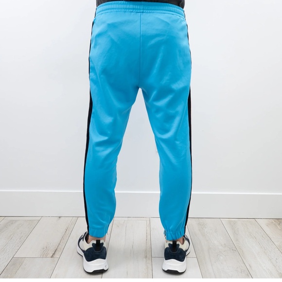 Men’s GUCCI Side-stripe Tapered-leg Jersey Track Pants In Blue - Picture 5 of 11